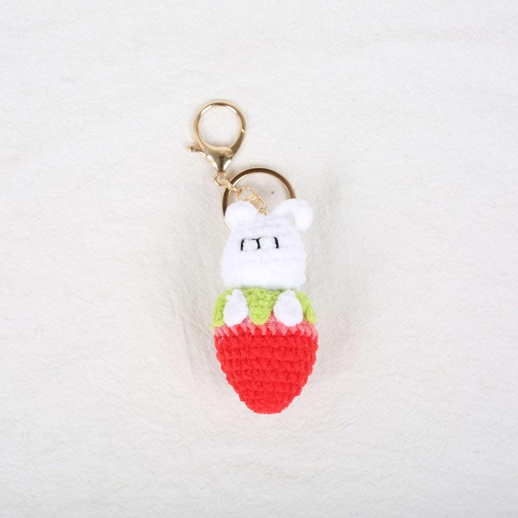 Fruit Rabbit Keychain Plush - Cute Watermelon, Lemon, Carrot, Pear & Strawberry Charms for Kids' Bags