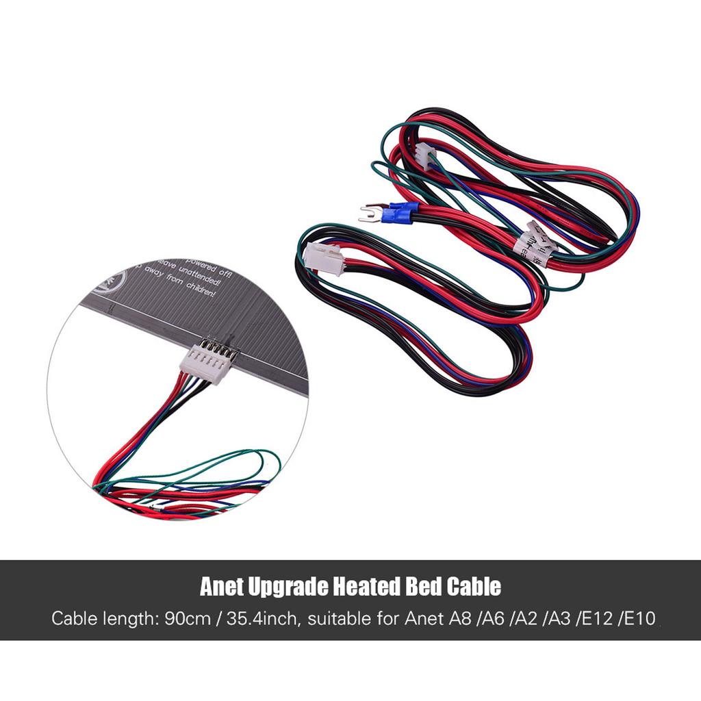 Anet 20AWG Upgrade Heated Bed Cable Hot Bed Line Heatbed Wire Length 90cm   35.4 Inch for Anet Anet A8 A6 A2 A3 E12 E10