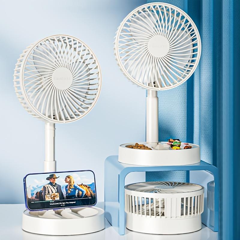 Foldable Desktop Fan USB Powered Quiet Strong Airflow Portable Mini Cooling Fan for Home Office Travel белый