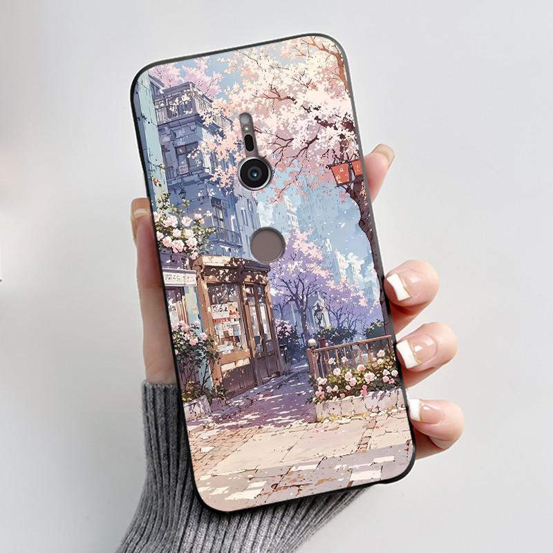 Trendy Milk Tea Rabbit Printed Case For Sony Xperia XZ2/SO-03K Black Case For Sony Xperia XZ3/SO-01L Anti-scratch Soft Shell