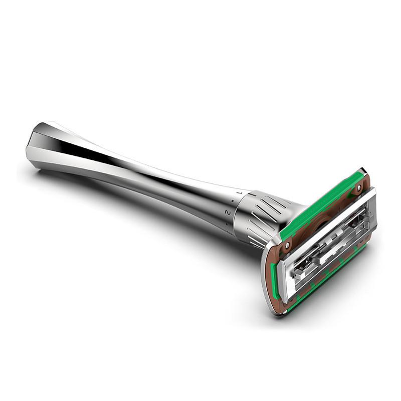 Adjustable Safety Razor Mens Folding Shaving Shaver Double Edge Classic Safety Razor With 5 PCS Titanium Coated Blades