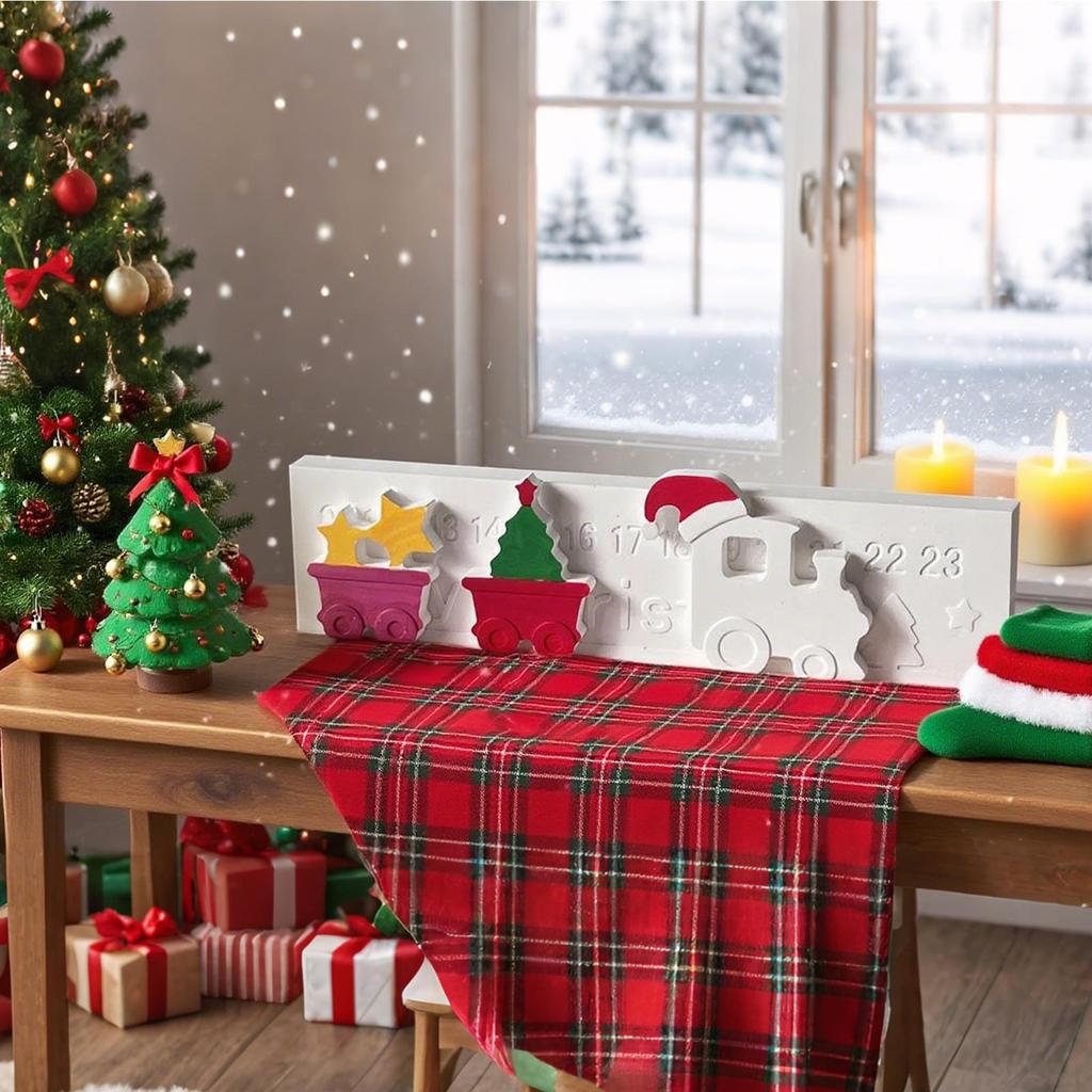 Silicone Casting Mold Silicone Crafting Mold For 24-Day Christmas Countdown Epoxy Resin Decoration Making Tool For Winter