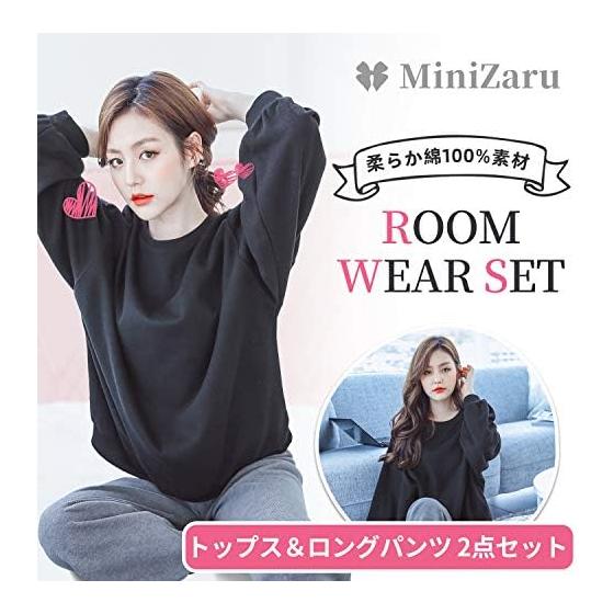 [MiniZaru] Room Wear Pajamas Women's Top and Bottom Set Long Sleeve Cute