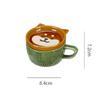 Creative Mug Cute Cartoon Animal Ceramic Mug with Lid Coffee Cup Breakfast Milk Cup Living Room Coffee Table Drinking Utensils