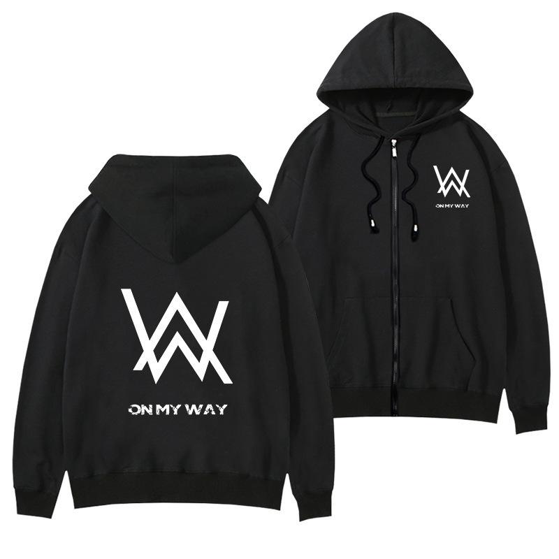 Alan Walker Faded Kapuzenpullover mit Reißverschluss für Herren & Damen XL Fleece black