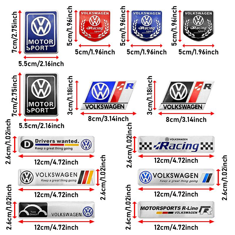 1Pcs VW Car Styling 3D Aluminum Alloy Badge Stickers For Volkswagen Golf Tiguan Touran Polo GTI Jetta Passat CC Scirocco Arteon BH4