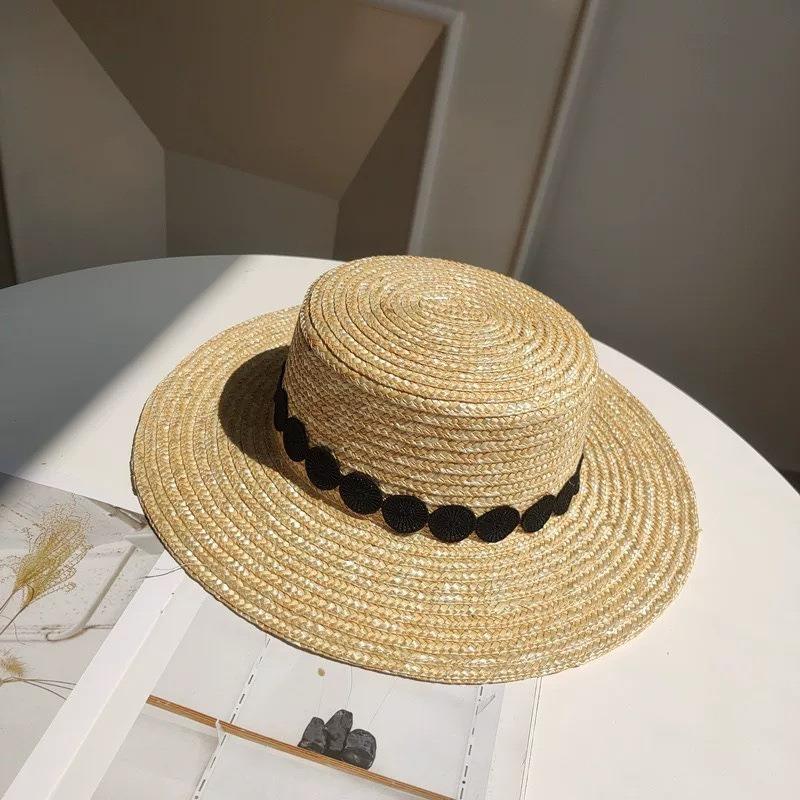Big Brim Sun Hat Seaside Beach Idyllic Forest Bow Streamer Straw Hat Female Summer Flower Tulip