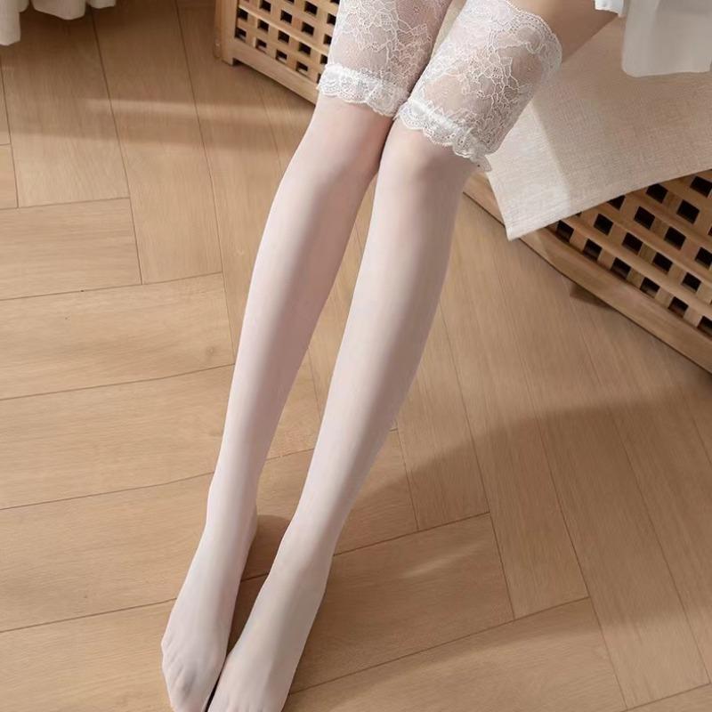 Women's Lace Stockings Sexy Fashion Ladies Women Sheer Stay Up Thigh High Stockings Summer Nightclubs Pantyhose Cross Stockings