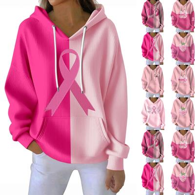 Women's Loose And Comfortable Drawstring V-neck Long Sleeved Floral Print Hoodie
