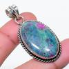 Natural Ruby Fuchsite Gemstone 925 Sterling Silver Jewelry Pendant 1.77" AP-14836