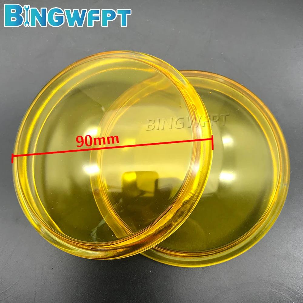 2X Round Diameter 90mm Fog Lights For Suzuki SX4 Grand Vitara Alto Swift Splash Jimny Yellow Anti-fog Glass Tempered Glass