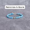 Natural Turquoise Gemstone Bracelet Silver Chain Bracelets Evil Eye Protection Bracelet Beaded Gemstone Bracelets Tiny Gemstone Bracelet