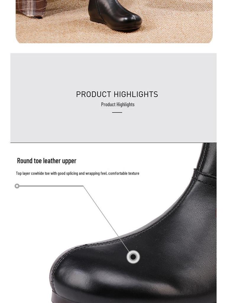 Women's Genuine Leather Ankle Boots - Retro Style, Soft Sole, Comfortable Flat Heel for Autumn/Winter 2025