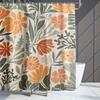 1pc Tropical Colorful Plant Shower Curtain, Digital Print High-Quality No-Drill Bathroom Partition Curtain