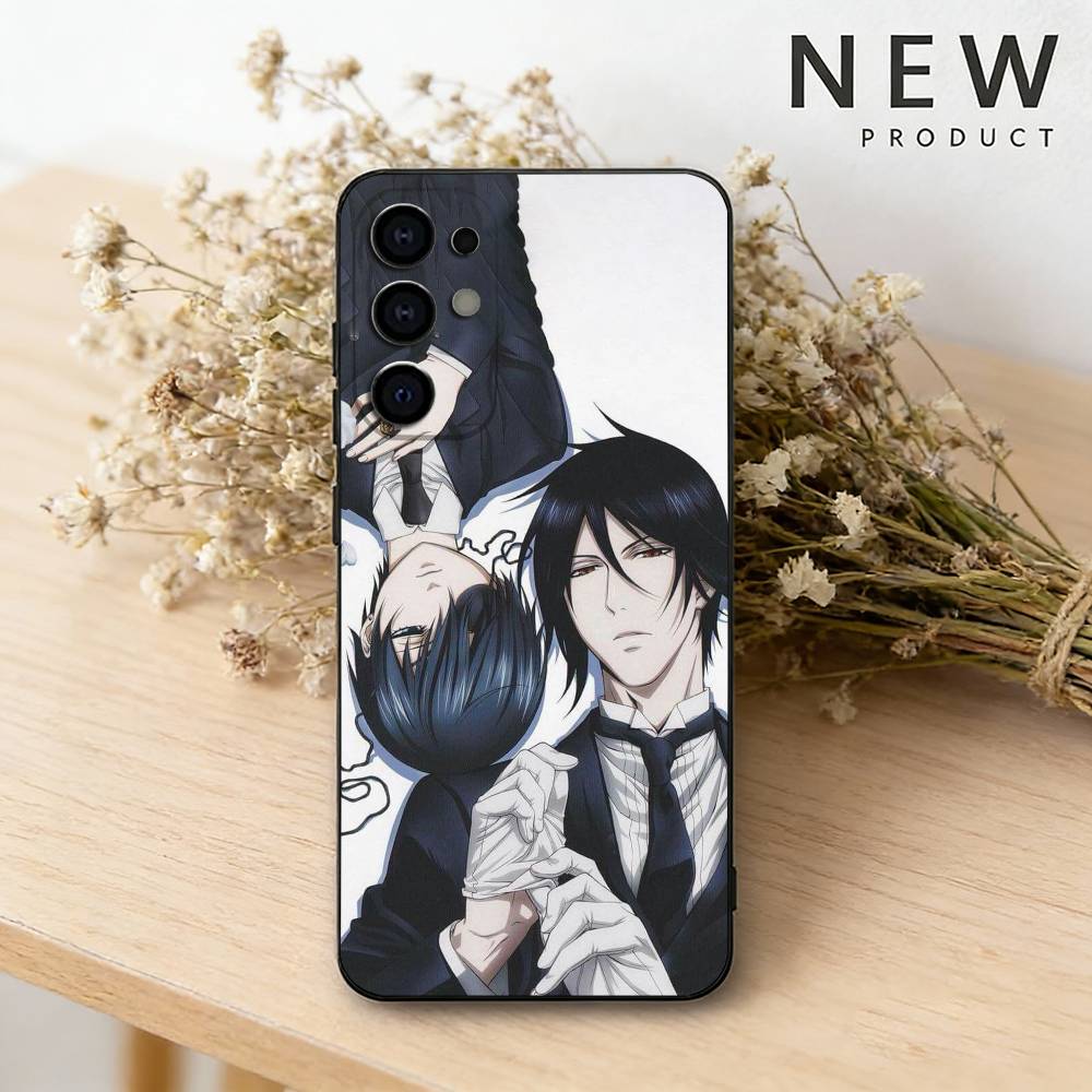 Anime B-Black B-Butler Phone Case For Samsung S26,25,24,23,22,21,20,30,Ultra,Plus,Fe,Lite Black Shell