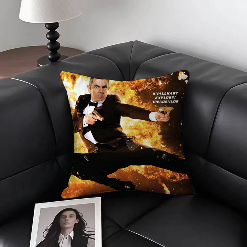 J-Johnny English Movie Pillow Case Square Pillow Bedroom Sofa Leisure Comfort Cushion Car Living Room Home Decoration