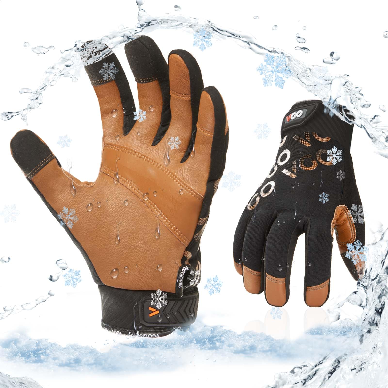 

Waterproof and Gloves for Temperatures or 3D Sheepskin Leather Work Light Duty Gloves Size [Vgo...] Cold-Weather -20°C Above, Gloves, Flexible,