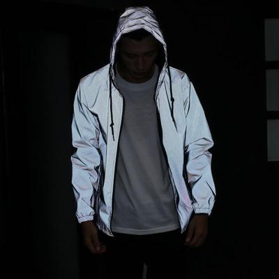 2025 Men's Trendy Reflective Trench Coat: Autumn/Winter Teen Sports Couple Jacket