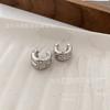 Diamond-encrusted Geometric Stud Earrings Women's Niche Design Sense Light Luxury Earrings Trendy Temperament Simple Cold Wind Earrings