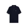 Solid Color Half Button Eagle Logo Embroidered Cotton Short Sleeve Polo Shirt Men Polo Shirts Navy-Blue 3R1F67-1JCYZ-09K1