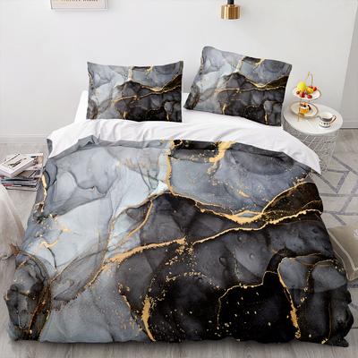 3D-gedrucktes strukturiertes Marmor-Bettwäscheset für Jungen und Mädchen, Twin Queen Size, Bettbezug, Kissenbezug, Bett, Kinder, Erwachsene, Heimtextilien