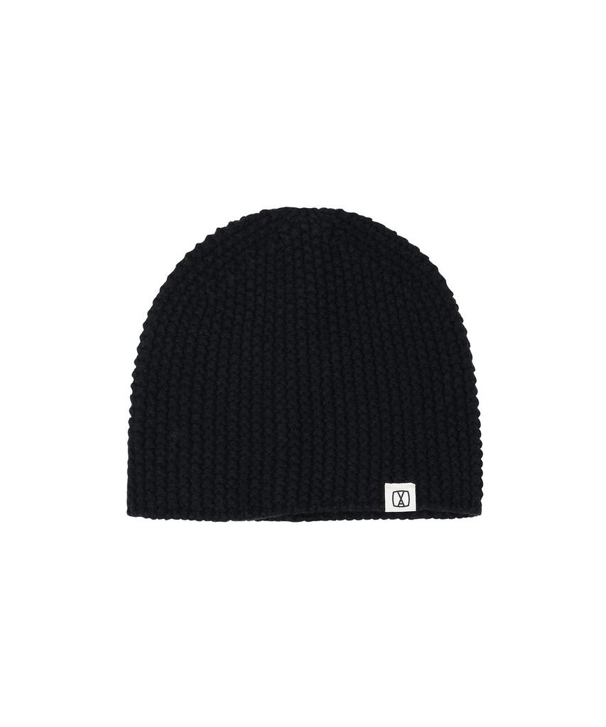 Bajal Va Square Label Cozy Beanie Black