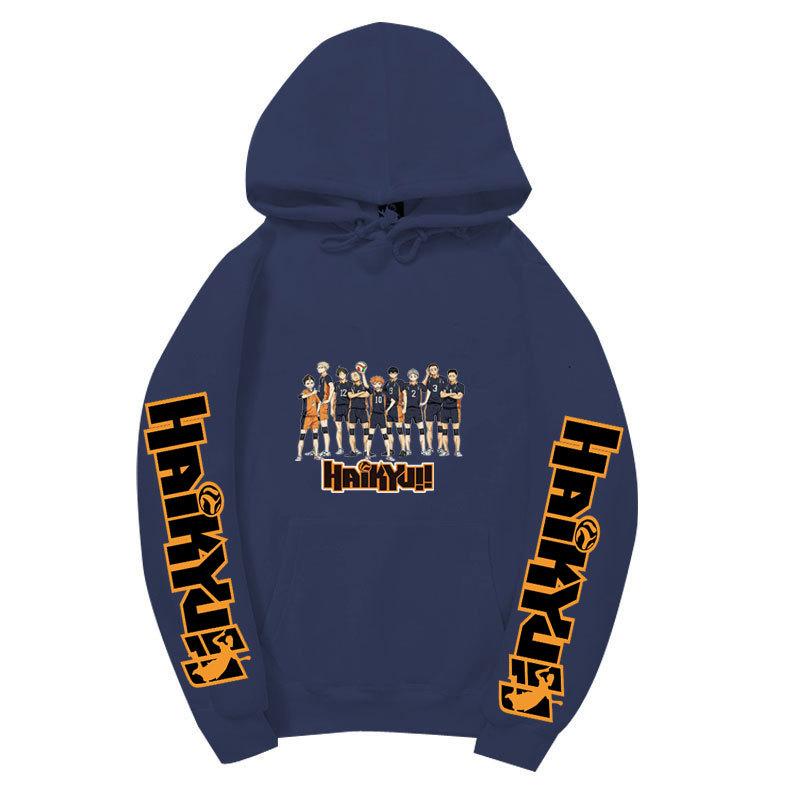 Haikyuu Japanese Anime Hoodie Sweatshirt Fleece Warm Sweatshirt for Men Women Autumn Winter Loose Casual Streetwear Hooded