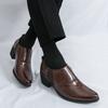 Men Heightened Shoes 6cm High Heels High Quality Leather Shoes Business Party Dress Wedding Shoes Plus Size Slip-on Casual Shoes
