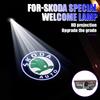 2025 Heiß 2 Stück Auto Tür Projektor Dekor Lampe LED Willkommenslichter für Skoda Superb 2009 2013 2014 Abzeichen Emblem Auto Dekoration Zubehör