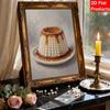 Creative Pearl Art on Stretched Frame Caramel Pudding Cake Pattern DIY Sparkling Bead Canvas Relaxing Handmade Craft Gift for Kids