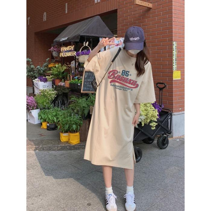 Special summer dress fashion short sleeve loose long knee maternity skirt summer