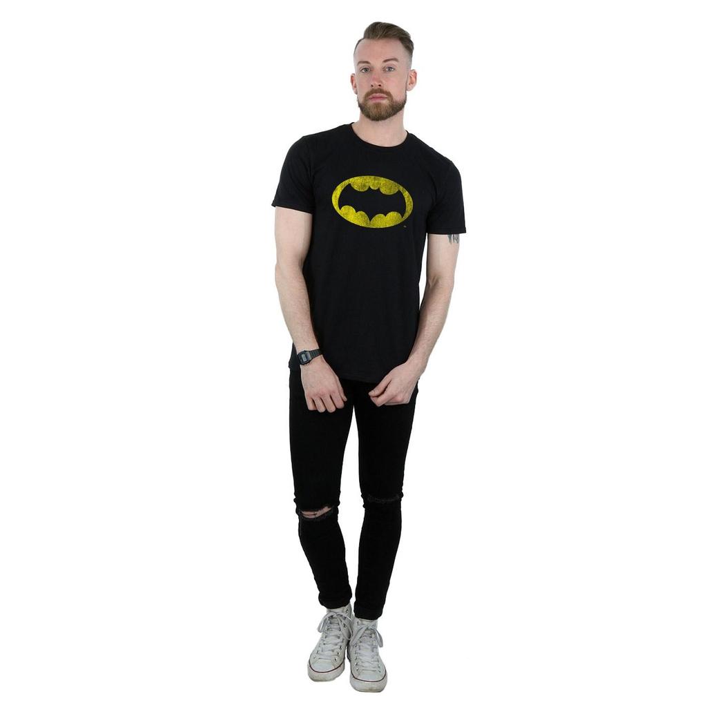 DC Comics Mens Batman TV Series Distressed Logo T-Shirt