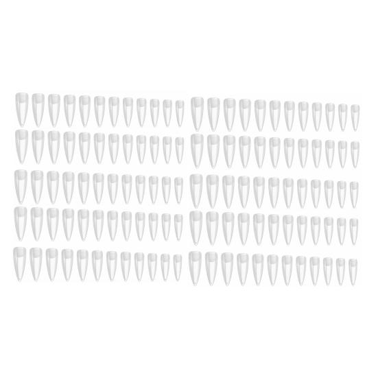 120Pcs/Set Artificial Nail Tips Good Ductility Ladder Shape Transparent Delicate Seamless Shaped False Nails for Girl