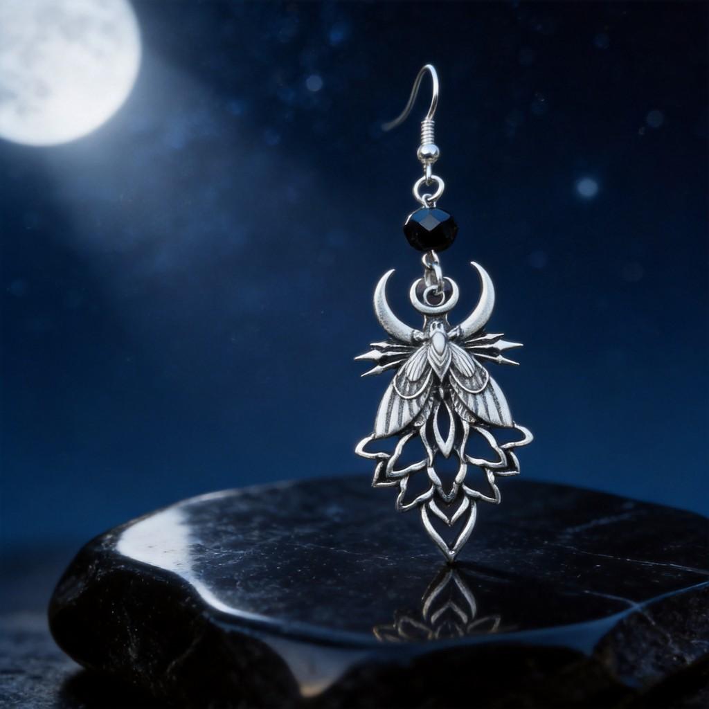 Moon Themed Statement Earrings For Women With Electroplated Gothic Design
