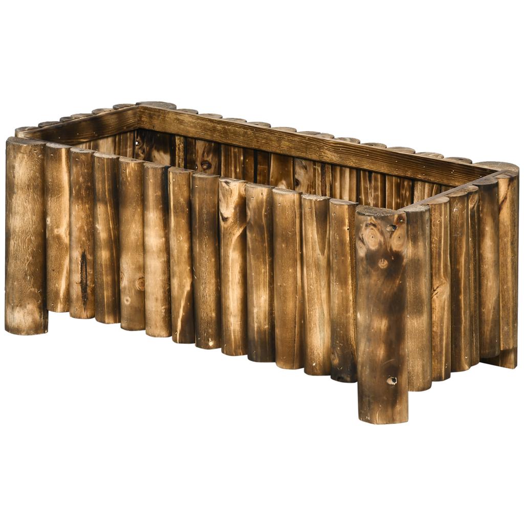52L Raised Flower Bed Wooden Rectangular Planter Container Box Herb Pot Flower Pot 78L x 35W x 30H (cm)