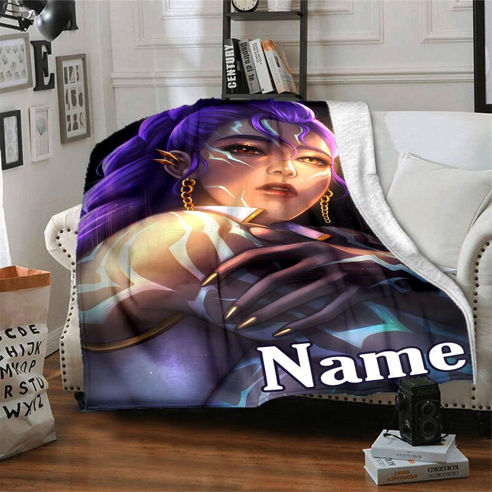 Customizable KPop Demon Hunters3 Throw Blanket – Personalized Name, All-Season Cozy Snug Blanket, Machine Washable, Personalized Blanket