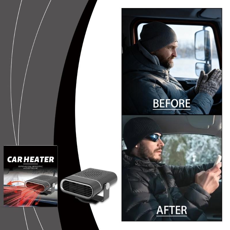 Car Electric Heater Self Adhesive Demister Defroster Heating Fan Windshield Defogger Heating Dryer Interior Accessories