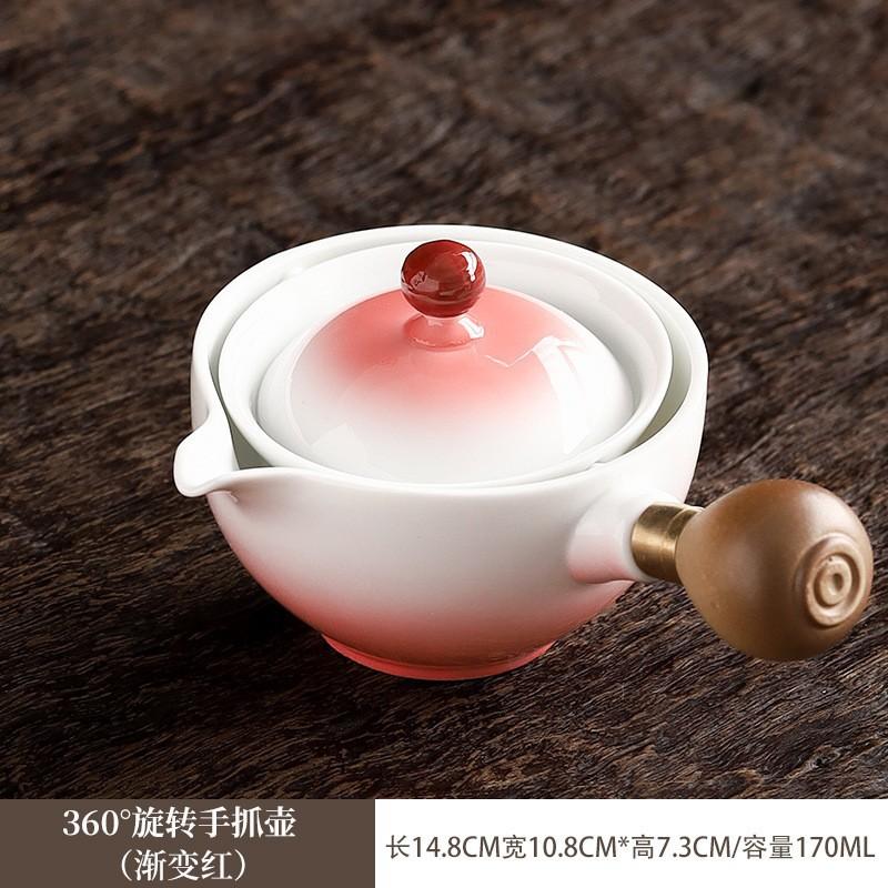Creative Luck Cat Ceramic Chinese Kung Fu Tea Set Travel Teapot with Handle Cute Cat Pot Household Kung Fu Teapot Cup Set Gift