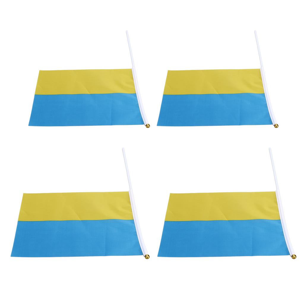 10 Sets Ukraine Handheld Flaggen Polyester Lichtbeständig Mini Leichte Ukraine Handheld Stick