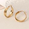 Frosty Style Double-combined U-shaped Earrings for Women's Titanium Steel Gold-plated Personalized Earrings