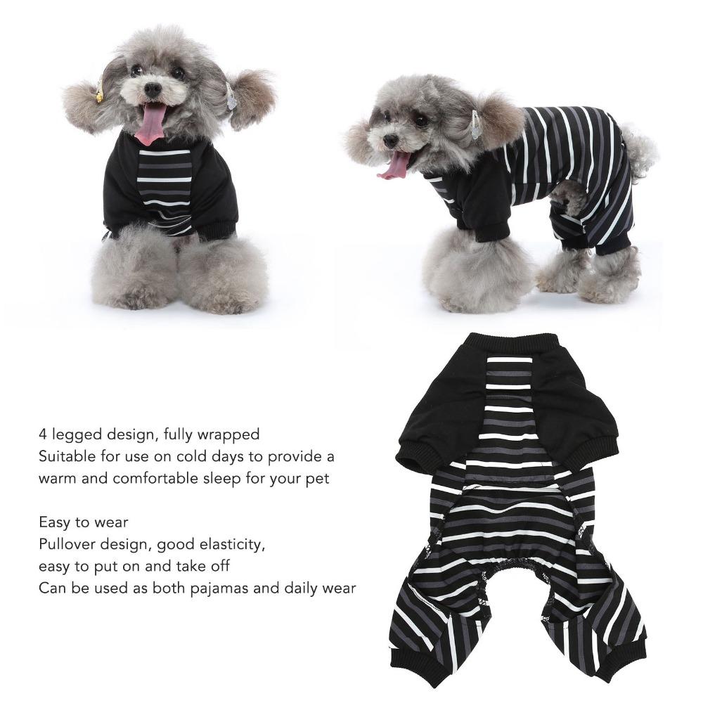 Light Weight Pet Jumpsuit Striped Print Cat Home Wear Pet Loungewear  Small Breed Use
