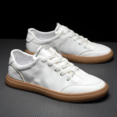 Hochwertige Herrenschuhe Rindsleder Herren Freizeitschuhe Trendig All-Match Weiß Herren Sneaker Komfort Strapazierfähig Atmungsaktiv Retro Tenis