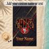 Strandtuch San Francisco 49ers Benutzerdefinierter Name Text Personalisierbares Weiches Handtuch für Strand Pool Innenbereich Wohnkultur Geschenk