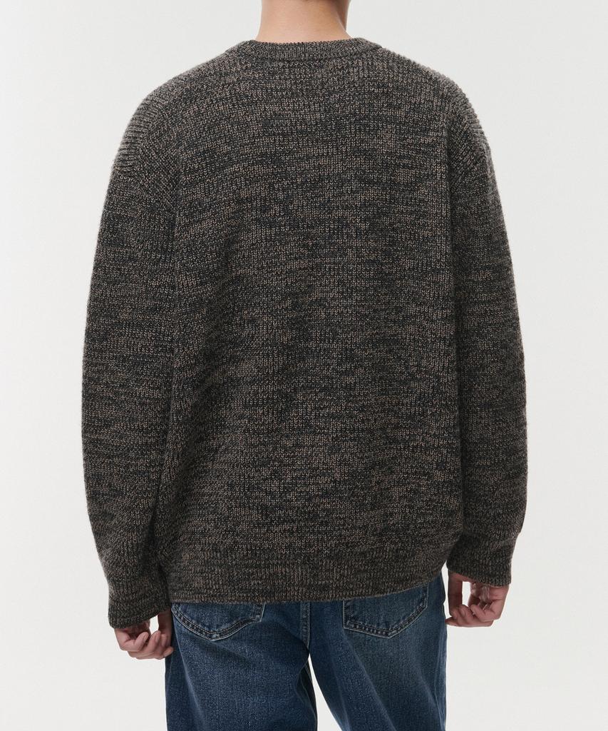 MUSINSA STANDARD Mixed Yarn Crew Neck Knit [Black]