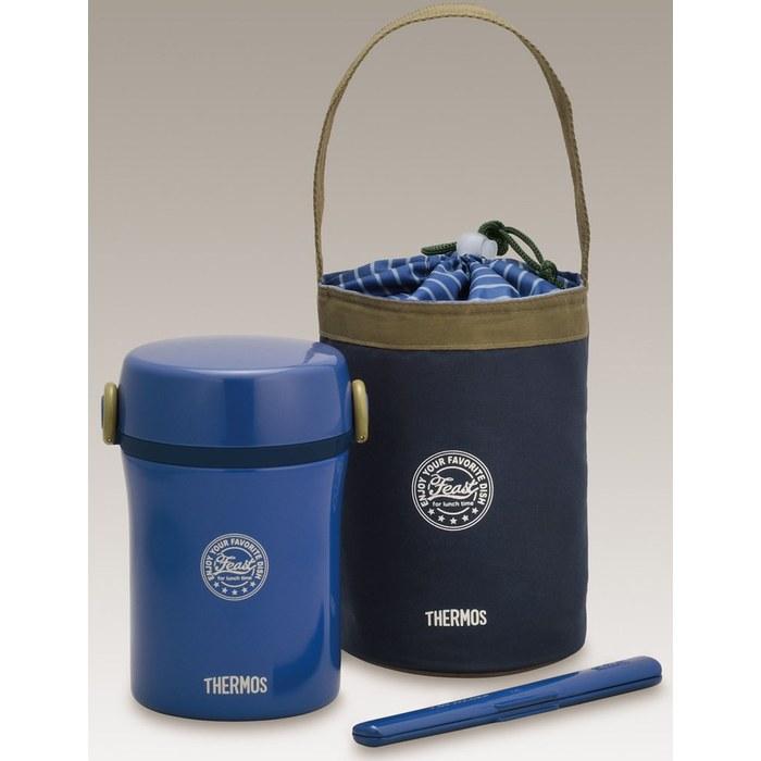 Thermos Stainless Lunch Jar 0.6L Navy JBC-801 NVY (approx. 13x11.5x17.5cm, chopsticks included)
