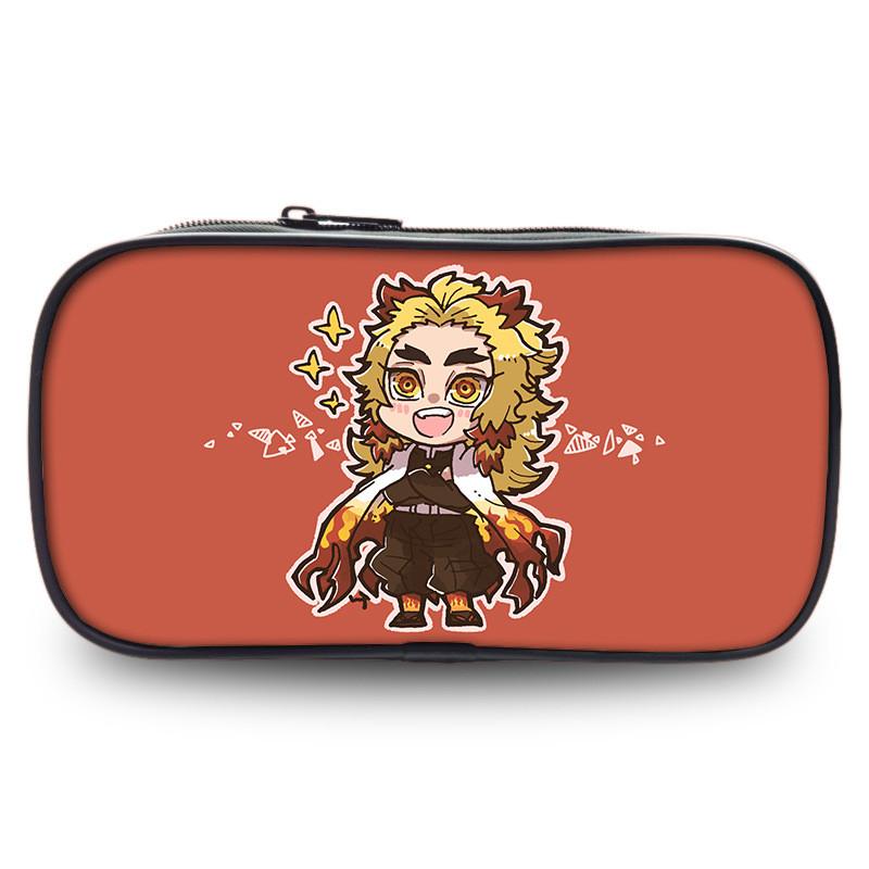 Cute Demon Slayer Pen Pouch Large Capacity Oxford Fabric Versatile Pencil Bag