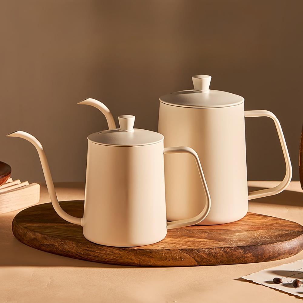 Thickened Stainless Hand Drip Coffee Hot Water Pot with Lid Gooseneck Kettle Hanging Ear Coffee Home Kitchen Cafe Accessories
