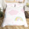 Cartoon Rainbow Sun Bedding Set For Girls Kids Bedroom Decor Comforter Cover Kawaii Art Duvet Cover Polyester Comforter Cover