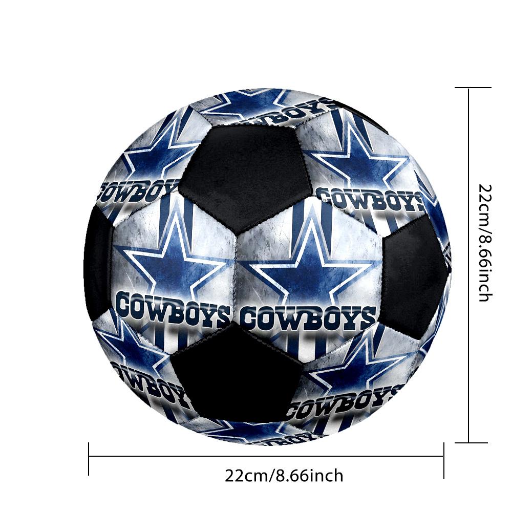 Cowboys Football Indoor Soccer Ball Colorful All Ages Size 5 Machine Stitched PVC Competition Ready Durable High-Bounce