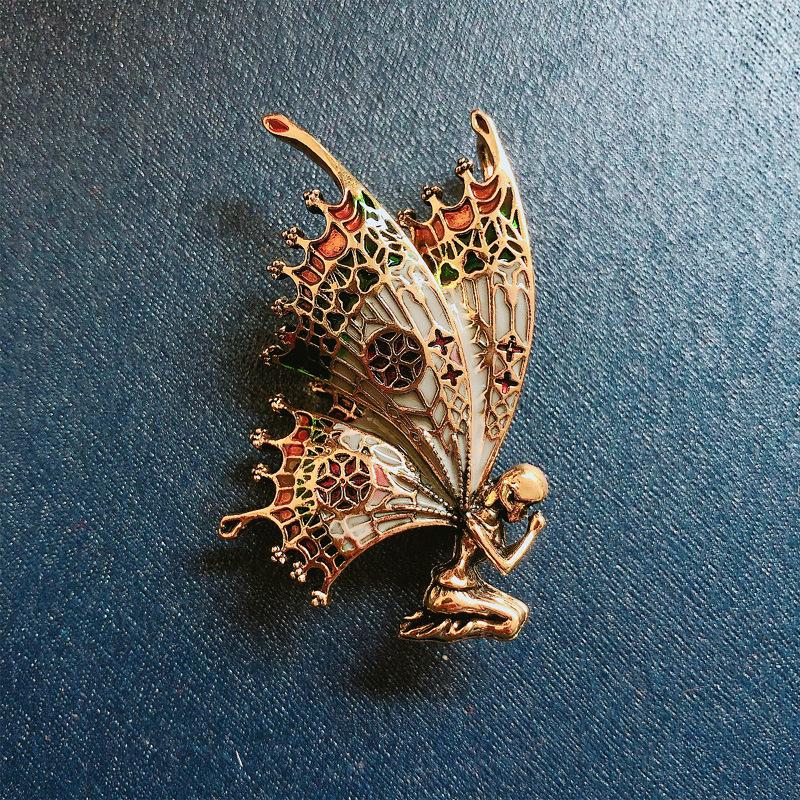 Vintage Butterfly Wings Fairy Brooches Enamel Women Brooch Pins Angel Designer Jewelry Gift